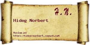 Hideg Norbert névjegykártya
